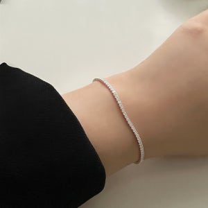 실버925 클래식 큐빅 테니스 팔찌 3size