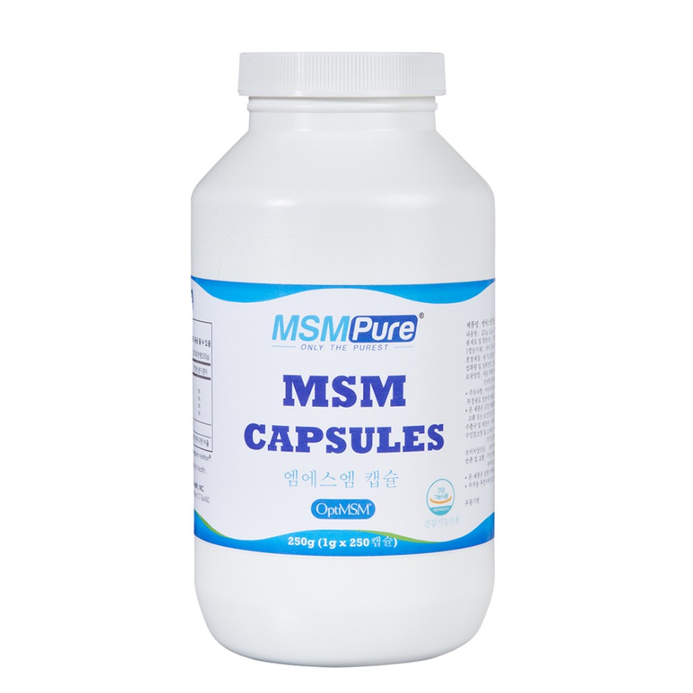 카라헬스 <b>엠에스엠퓨어 MSM</b>식이유황 식물성캡슐 250입 옵티MSM 글루코사민 관절영양제