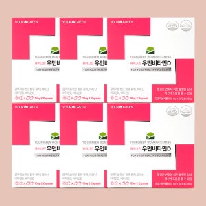 유어그린 우먼비타민D 월경전 감마리놀렌산 240mg 생리 보라지유 영양제 60캡슐, 6개