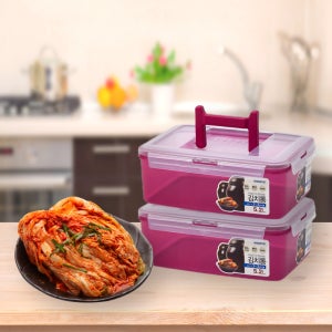 1+1 코멕스 튼튼한 뚜껑 김치통 5.2L 김장 밀폐용기 냉동실정리용기