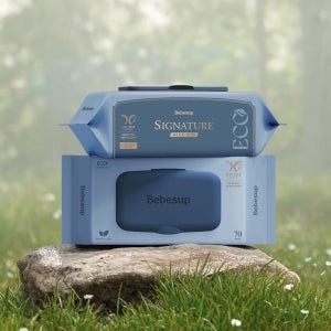 베베숲 시그니처 블루 에코 10팩 생분해 원단 신생아 두꺼운 캡형 아기물티슈