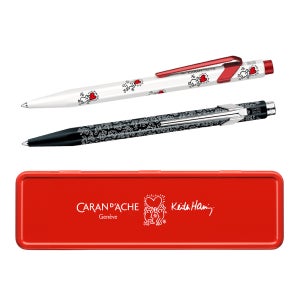 [무료각인+선물포장] 까렌다쉬 볼펜 849 메탈 화이트/블랙 키스해링 한정판
