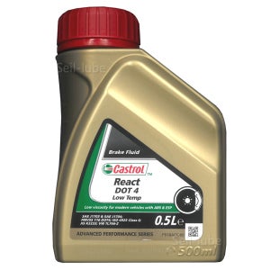캐스트롤 리액트 도트4 LT 금색 0.5L 1개 DOT4 LV 영국산 저점도 합성 브레이크오일 ISO Class 6 전 차종 호환