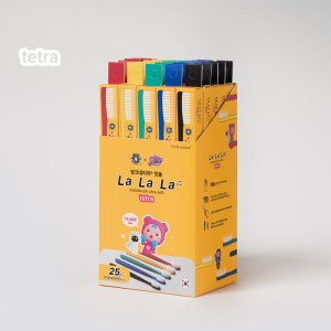 랄랄라 테트라(25개입) 부드러운 초미세 탄력모 어금니 치석 제거 잇몸 보호 관리 치과 칫솔 초극세모 큰헤드 작은헤드 씽크네이처 [킹+퀸+스탠다드]