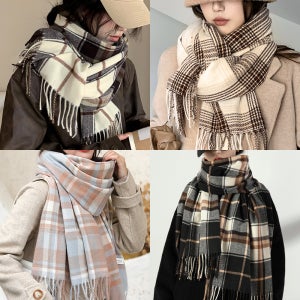 보들 체크 수술 캐시 롱 머플러 커플 남여공용 목도리