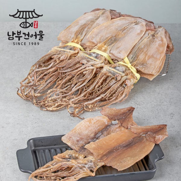 [국산] 동해 당일바리 마른오징어 반건조 1.2kg 1축 10마리 건조 건 반건 오징어