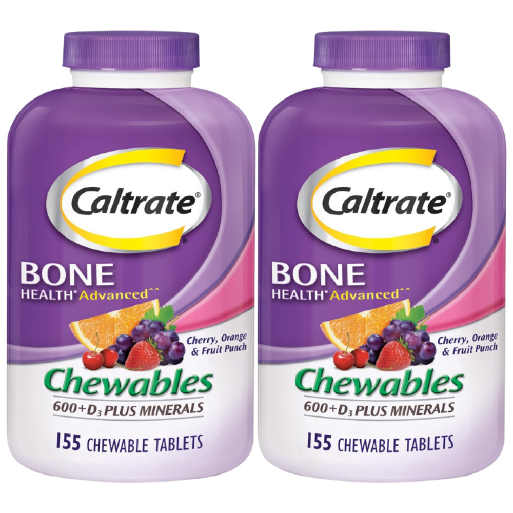 [1+1]<b>칼트레이트</b> 츄어블 칼슘 600mg 비타민D3 뼈건강 155정(2팩)