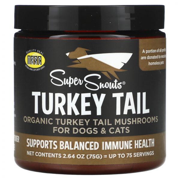Super Snouts, Organic <b>Turkey Tail</b> Mushrooms For Dogs &amp; Cats, 2.64 oz (75 g)