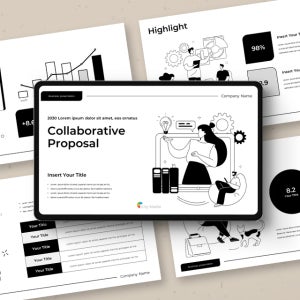 협업 제안 비즈니스 테마 파워포인트 PPT 템플릿 (프로젝트, 계획서, 제안서, 스케줄러, 모던, 심플, 노션)
