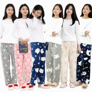 겨울 따뜻한 극세사수면바지 여성 겨울잠옷바지 홈웨어 파자마 캐릭터