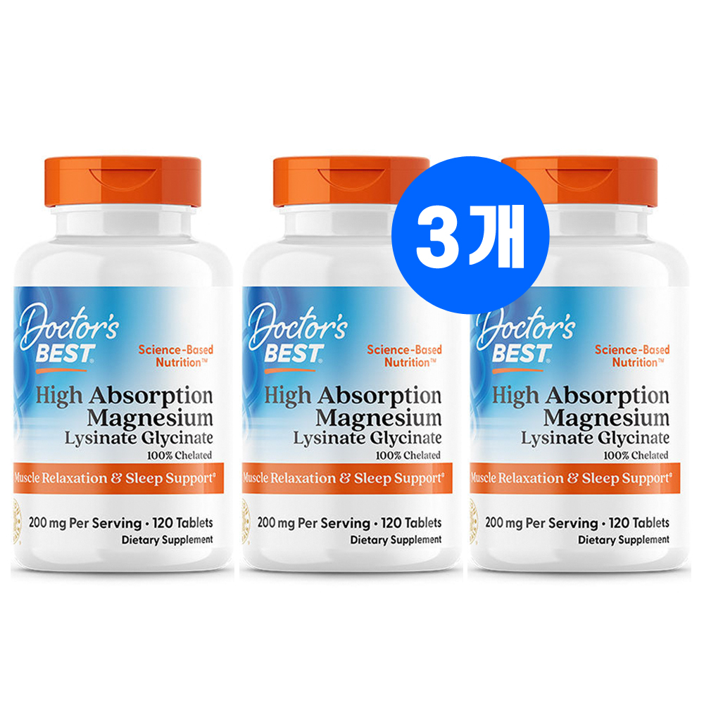 닥터스베스트 킬레이트 마그네슘 200mg 120정 3통