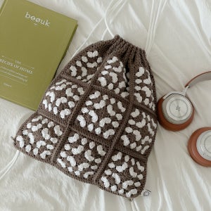 DIY패키지) 그래니 스퀘어 짐색 백팩 모티브가방 코바늘가방 뜨개가방 코바늘패키지 (+가이드영상)