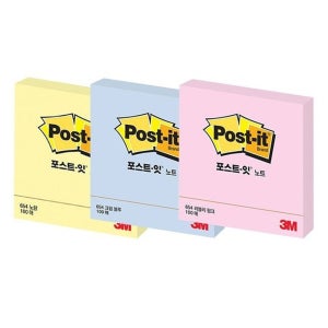 3M 포스트잇 654(100매) 메모지 포스트잍 접착메모지