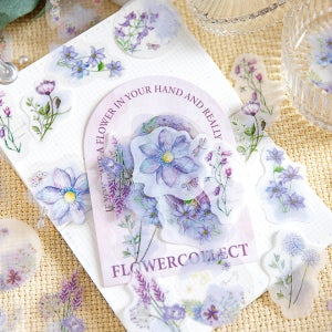 손으로 꺽은 꽃 빈티지 다꾸 조각 스티커 배경지 장미 사랑 5C3