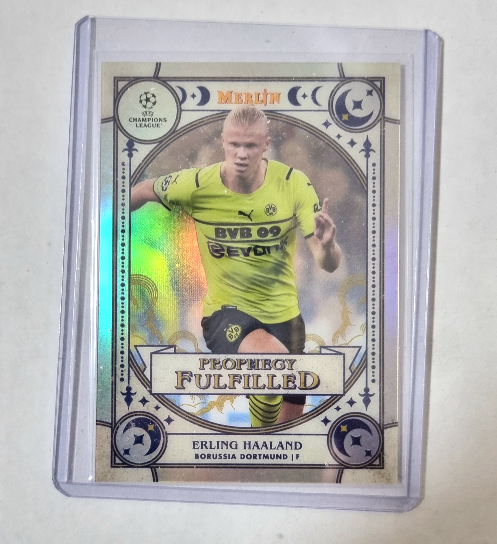 엘링 홀란드 2021-22 Topps Merlin Chrome UEFA Erling Haaland Prophecy Fulfilled 홀란 No-PF8 축구 카드