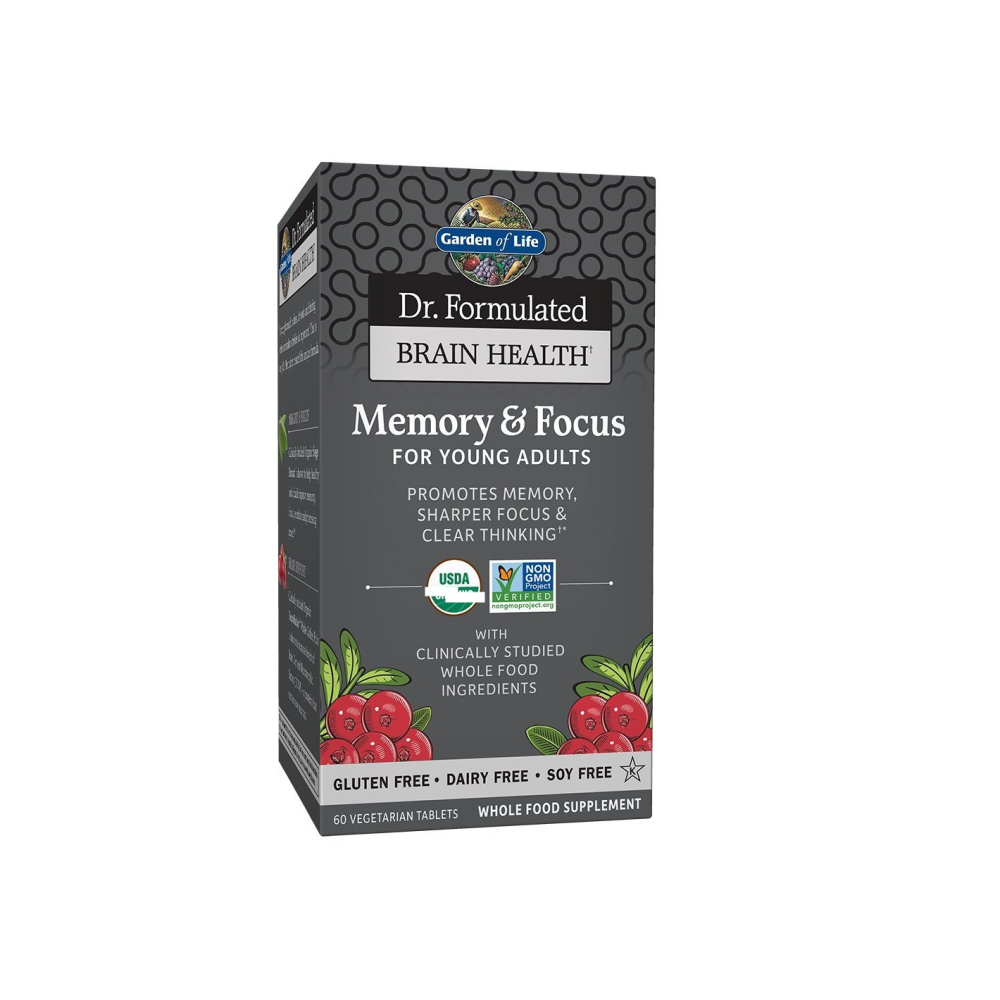 가든오브라이프 <b>닥터포뮬레이티드 브레인헬스</b> 메모리포커스 영어덜츠 60타블렛