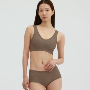 패드 일체형 V핏 스킨 심리스 스포츠 노와이어 편한 브라 몰드 여자 수면 브라탑 속옷