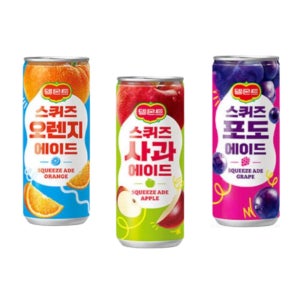 델몬트 스퀴즈 오렌지 사과 포도 에이드 10캔씩 30캔혼합세트 240ml