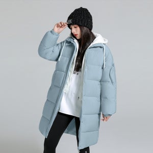 여성 후드 롱패딩 자켓 4컬러
