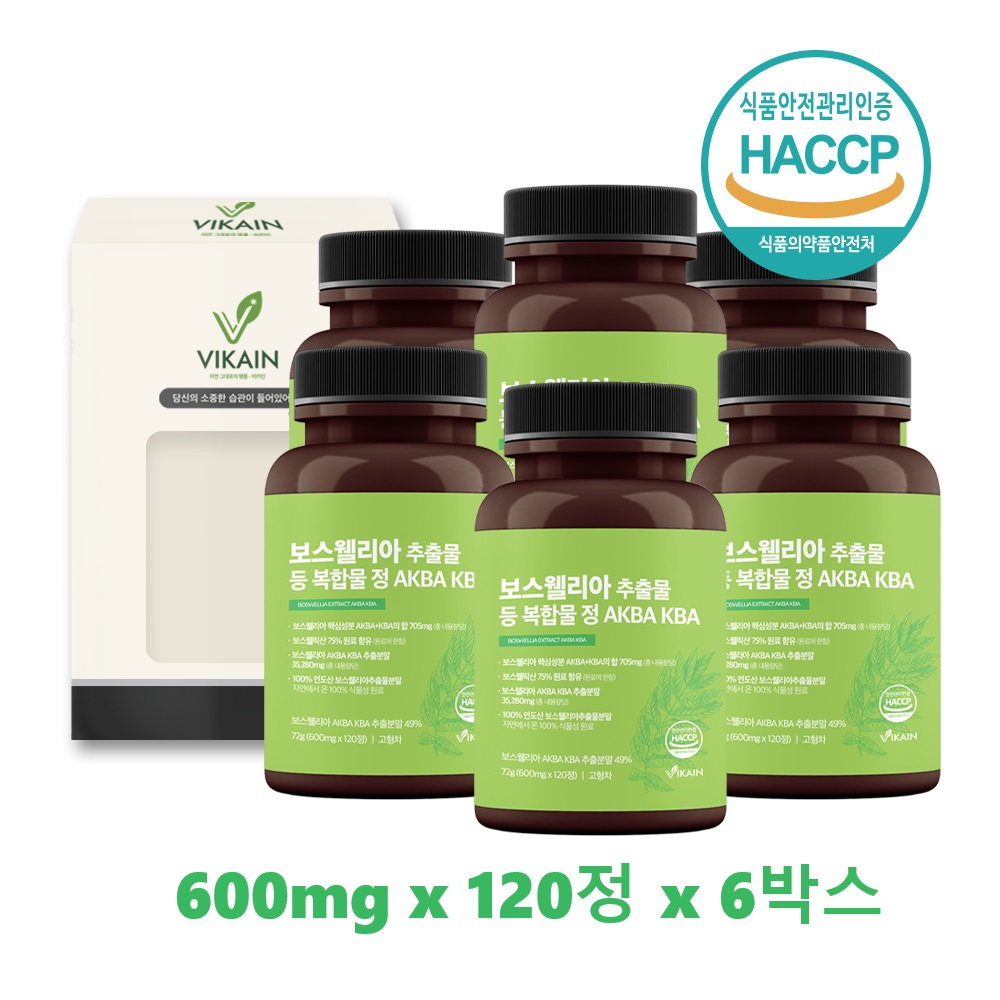 비카인 보스웰리아 추출물 등 복합물 정 AKBA KBA /120정 x 6박스