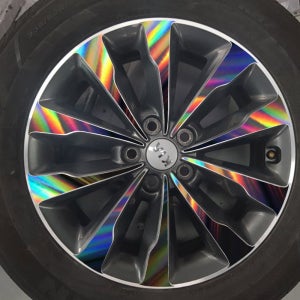 올뉴카니발 타이어 홀로그램 휠마스크 18인치 스티커 스톤칩 기스방지 보호필름