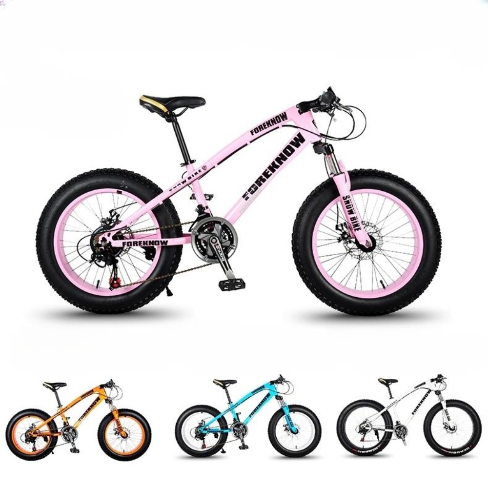 광폭타이어 팻바이크 MTB 산악자건거 30단 바퀴큰 충격흡수 핑크