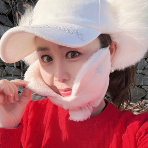 휴스토니 방한 골프마스크 자외선차단 안면 볼 C 양털 (겨울) 얼굴햇빛가리개 등산 여성