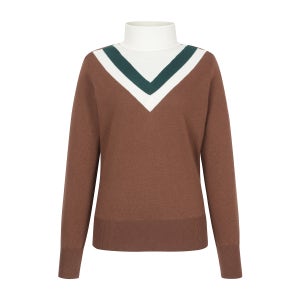 V Color Line Turtle Sweater_Camel (QW0DNI40160)