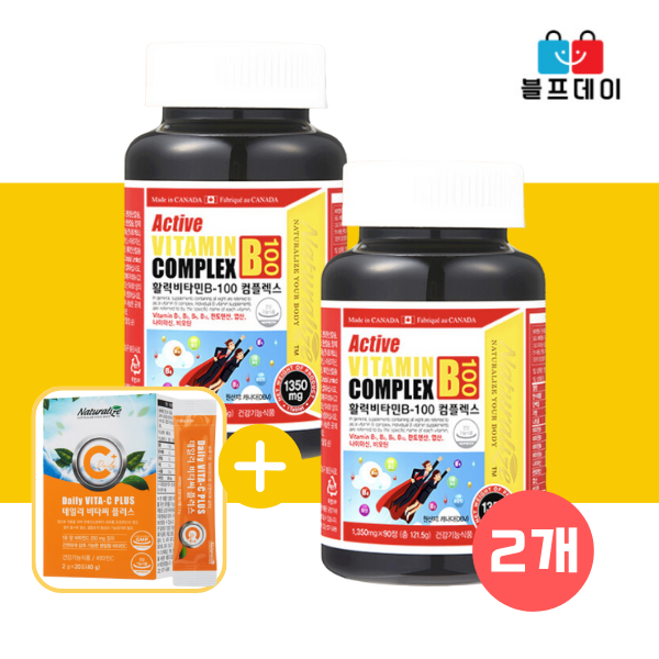 고함량 활력 비타민B100 컴플렉스 비타민B군 90정 3개월 B1 B2 90캡슐, 2개