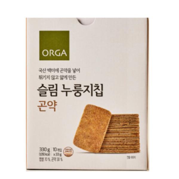 <b>풀무원</b> 슬림누룽지칩 곤약 (33gx10개입) 캠핑간식 완내스 간편식 어린이간식 <b>직장인</b>간식
