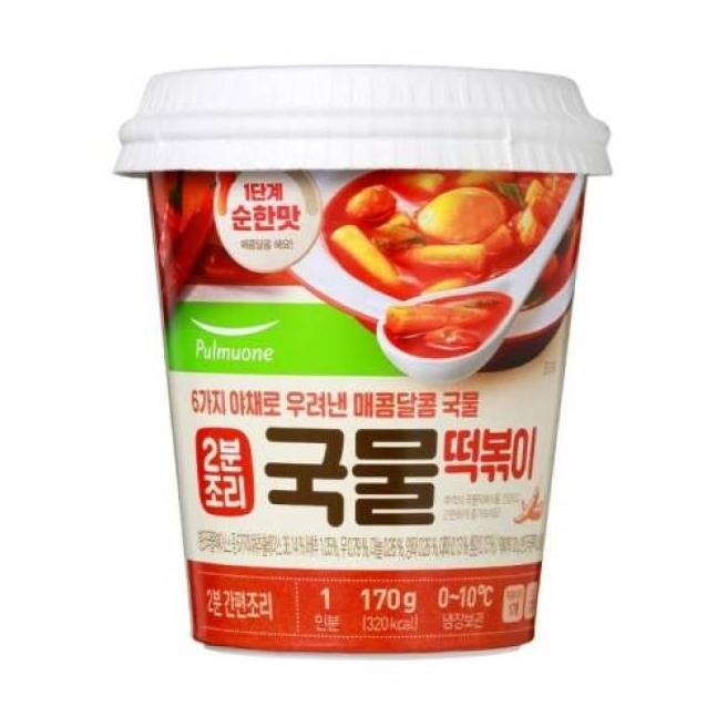 <b>풀무원</b> 우리아이 2분조리 국물떡볶이(1인분, 용기형) (170g) 탕비실 회사 자취 캠핑 간식 야식