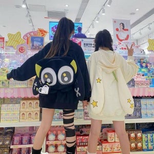 귀여운 우정 트윈룩 토끼 귀달린 가을 후드집업