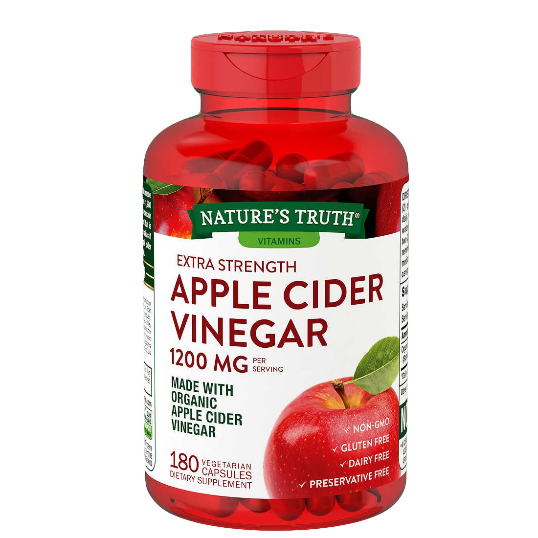 <b>네이처스트루</b> 엑스트라 스트랭스 애플 사이다 비니거 1200mg 180정