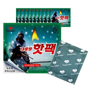 해피데이 대용량 핫팩 150g 10매 18시간 지속