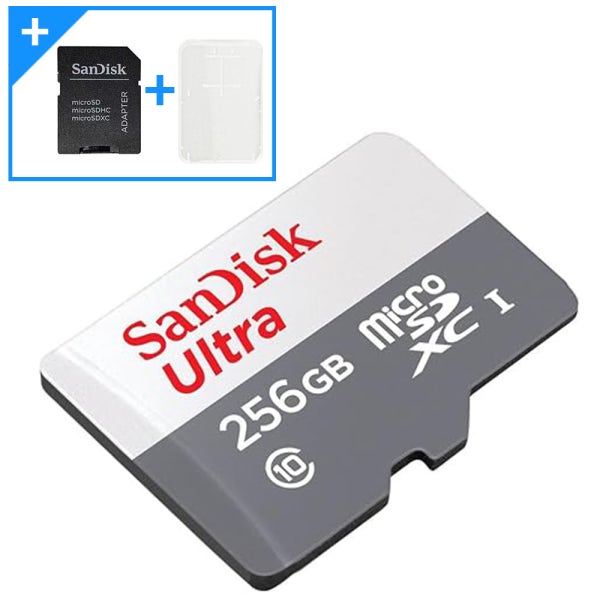 샌디스크 마이크로 SD카드 256GB 블랙박스 스마트폰 메모리 256기가 SD어댑터 케이스