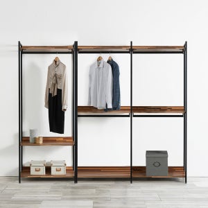 동서가구 디케로 시스템 2400 드레스룸 1단+2단 행거 세트 DF924851