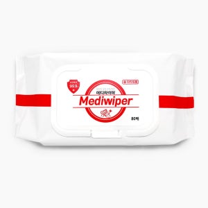 메디와이퍼 살균티슈 캡형 80매 10팩 대용량 손소독 물티슈 항균