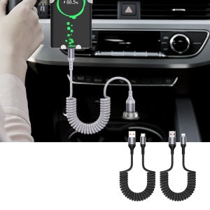차량용 핸드폰 고속 스프링충전 케이블 C타입 8핀 자동차 휴대폰 급속충전
