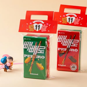 [풍성한선물] 빼빼로데이 마음을 전해요 핸들헤더택 간식 구디백/ 예쁜 포장 단체 과자세트