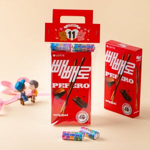 [풍성한선물] 빼빼로데이 달콤 젤리 핸들헤더택 간식 구디백/ 예쁜 포장 단체선물 과자세트