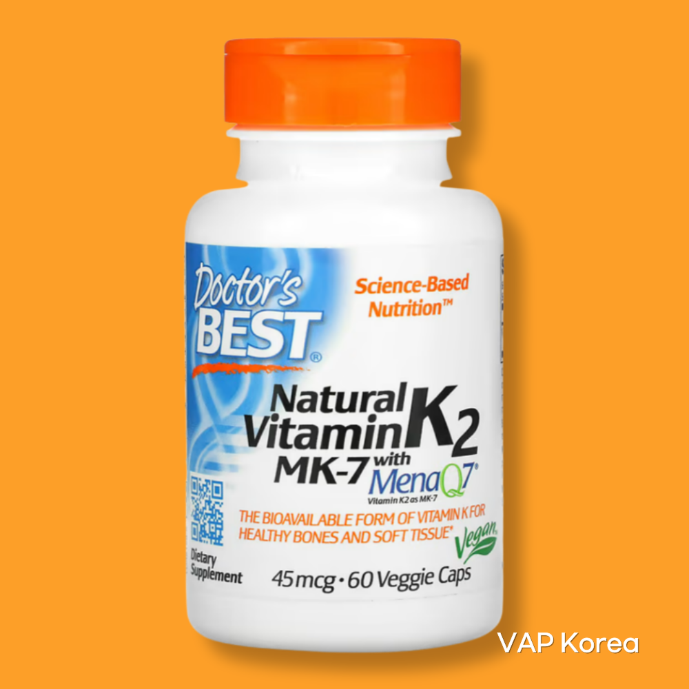 닥터스베스트 <b>비타민K2MK</b>7 <b>비타민</b>K2 <b>비타민</b>K MK7 MenaQ7 45<b>mcg</b>(2개월분)