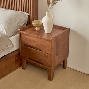 브리튼 2단 원목협탁 미니 틈새 침대협탁 월넛