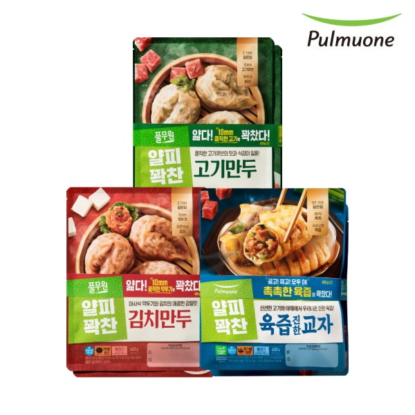 [슈퍼적립]풀무원 얄피꽉찬 얇은피만두 400g 6봉 고기/김치/육즙진한교자