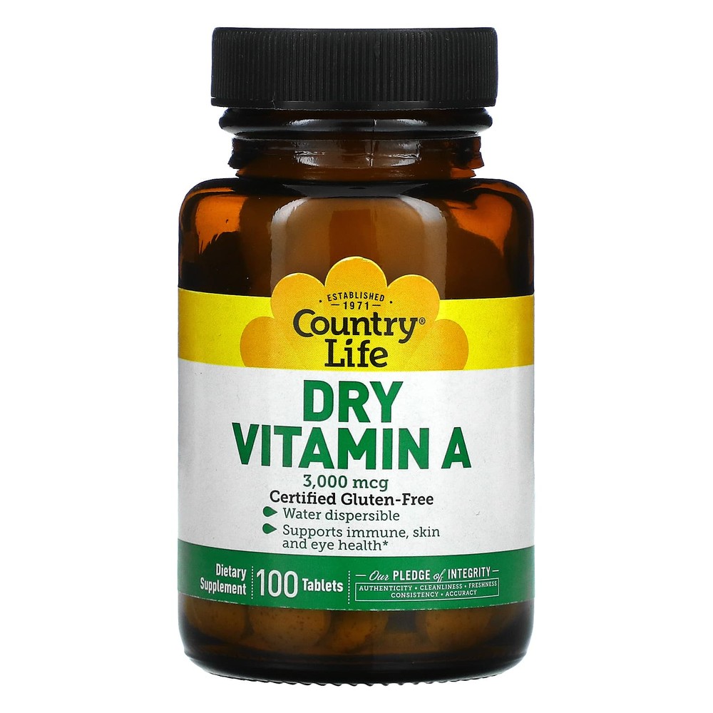 <b>컨트리라이프 비타민A</b> 베타 카로틴 팔미테이트 3000mcg 100정