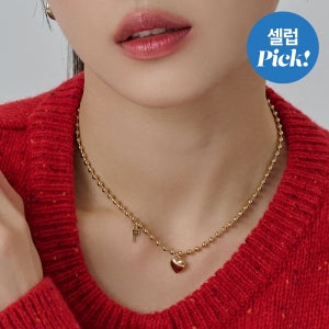 골드앤디어 14KGP 볼륨 하트 볼체인 목걸이