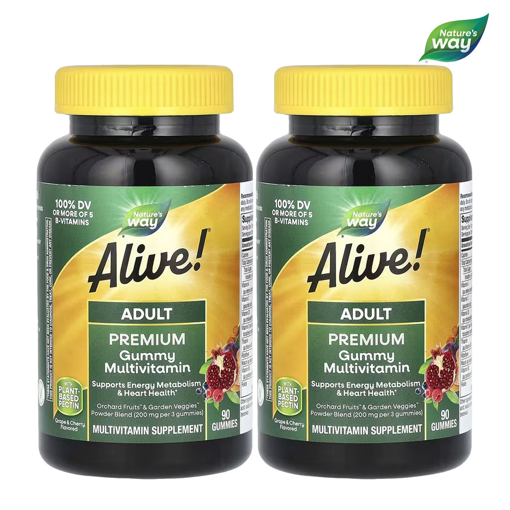 네이쳐스웨이 <b>얼라이브 어덜트 프리미엄</b> 멀티비타민 90 <b>구미</b> 2개 종합비타민