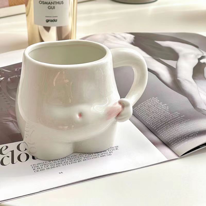 캐릭터 머그컵 뱃살 다이어트 커피잔 320ml