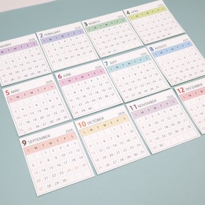 [자체제작]2026년 월별 달력 스티커 12개월 총 12장