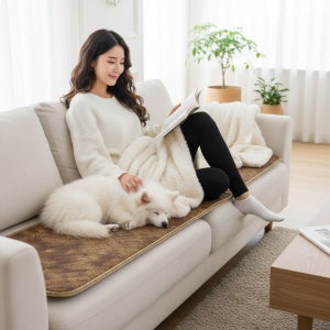 3H 한일온열기 그래핀 탄소 카본 전자파없는 두꺼운 전기방석 쇼파 온열 캠핑 차박-퀼팅 3인용 50x140