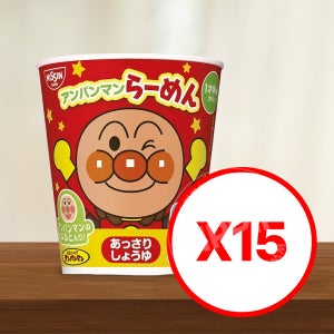 닛신 호빵맨 컵라멘 담백한 간장 맛 33g 15개 세트 일본 컵라면